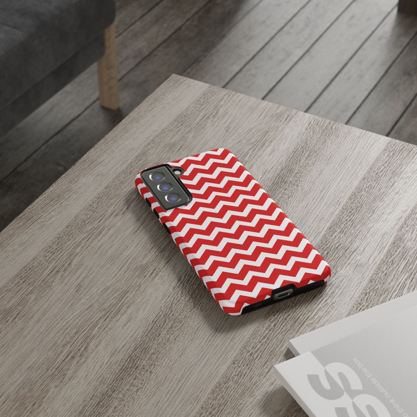 Bold Red & White Chevron – Modern Geometric Samsung Galaxy Case