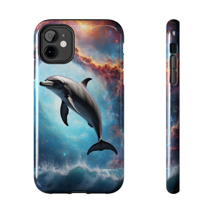 Cosmic Dolphin Space Vibes - iPhone Case