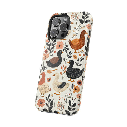 MagSafe iPhone Case: Vintage Duck – Floral & Leaf Design