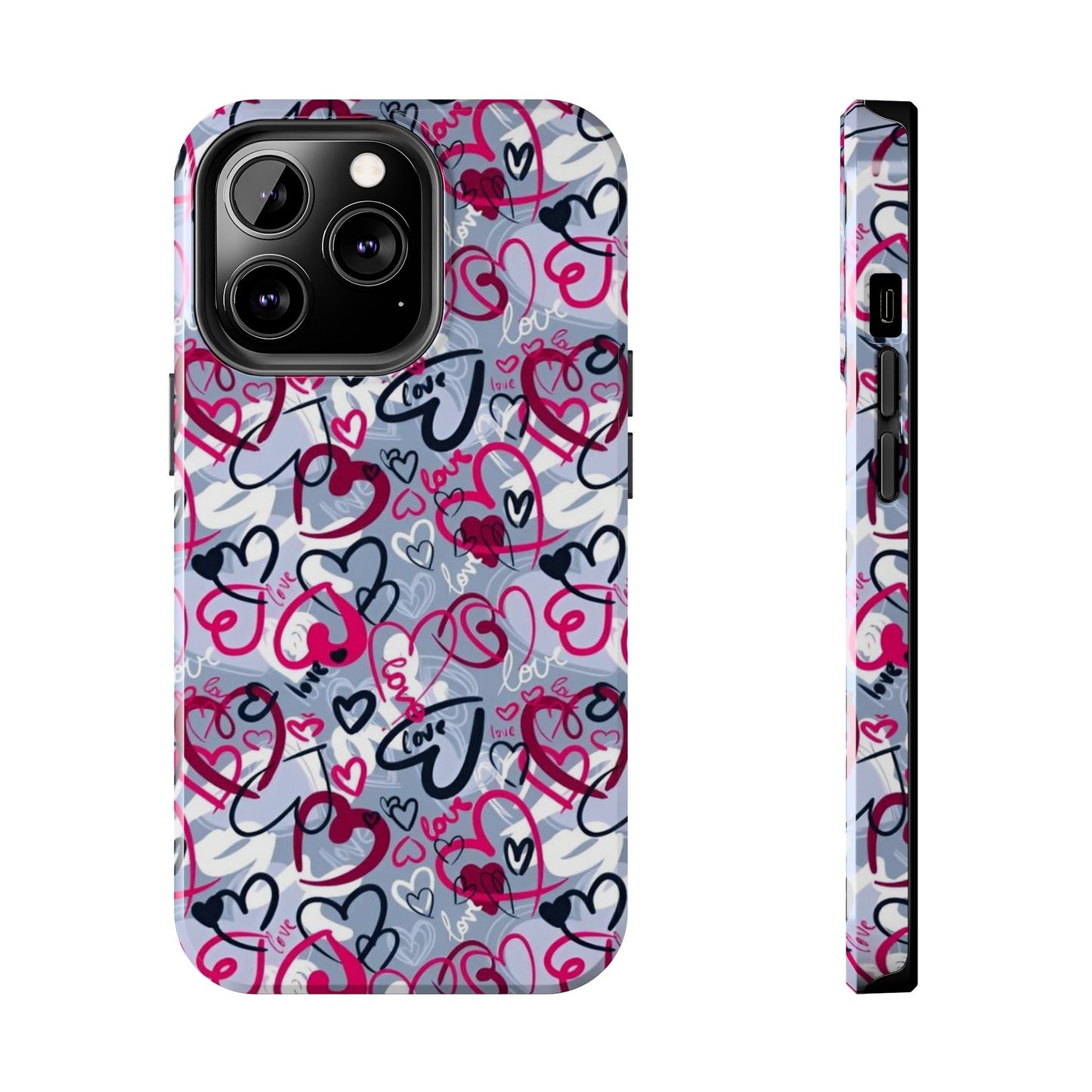 Graffiti Love Hearts iPhone Case