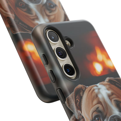 Cozy Bulldog Samsung Galaxy Case – Fireside-Inspired Protective Cover