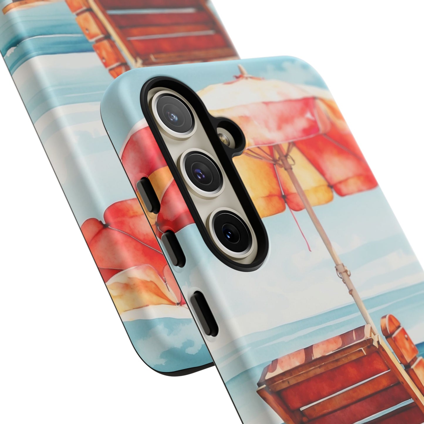 Beachfront Sunset Lounge Samsung Galaxy Case – Vibrant Watercolor Design