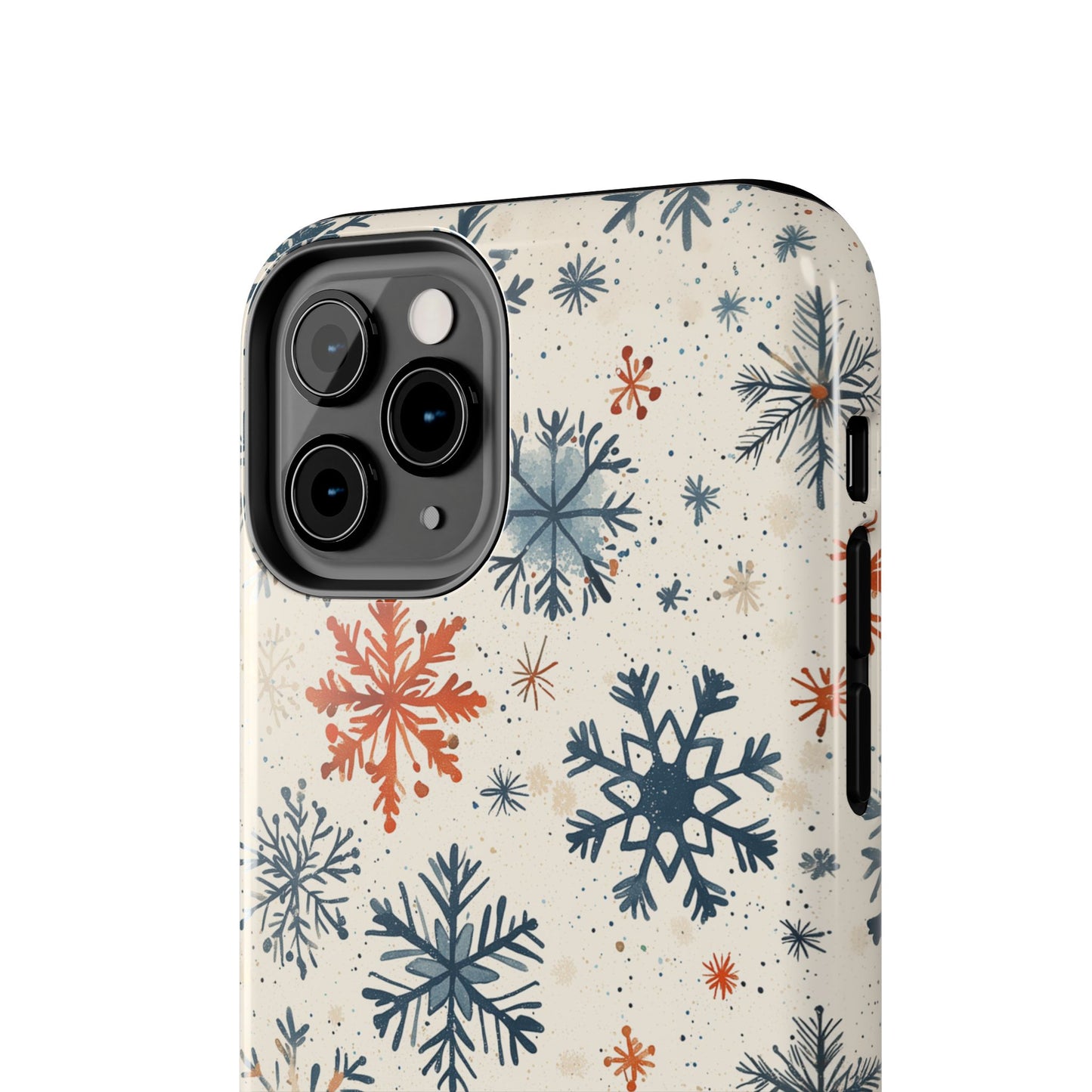 Rustic Orange and Blue Snowflake Pattern – iPhone Series Case