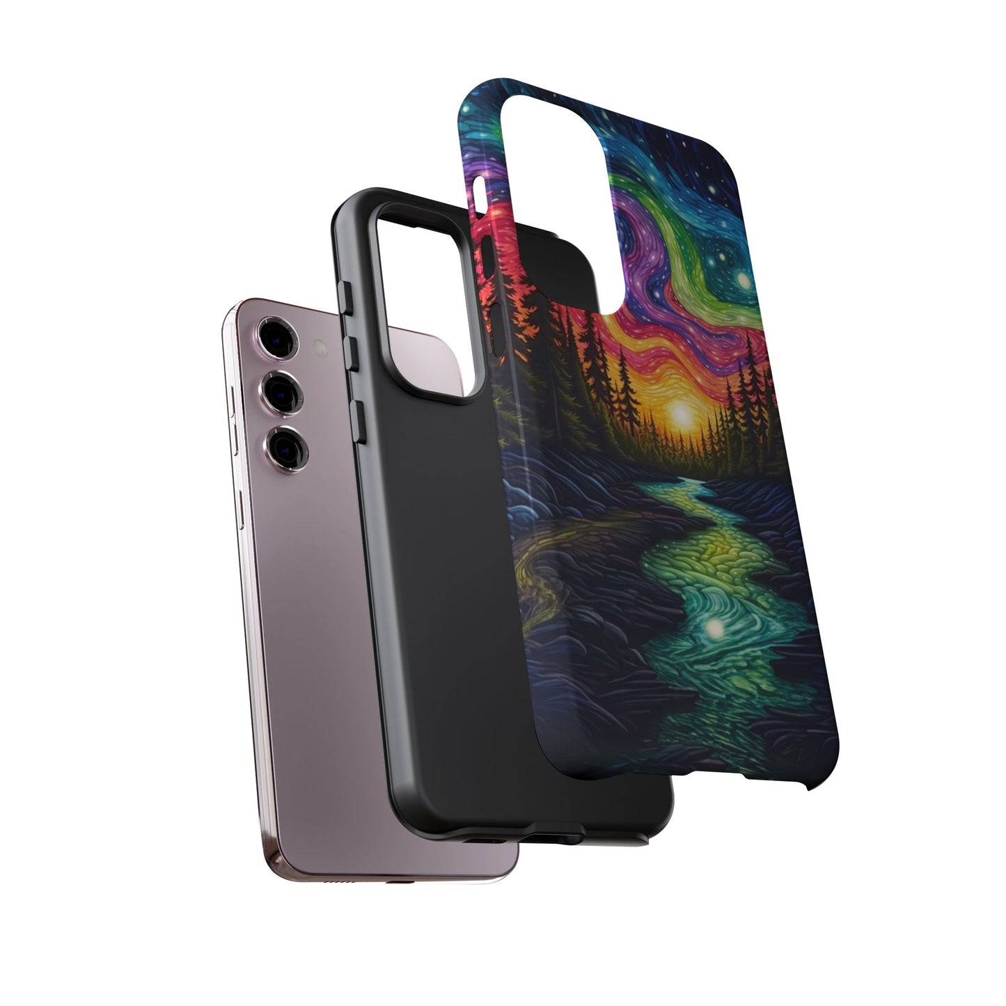 Celestial Nightscape Samsung Galaxy Case – Vibrant River and Starry Sky Design