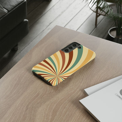 Earthy Retro Swirl Samsung Galaxy Case – Dual-Layer Protection with 70s-Inspired Earth Tones