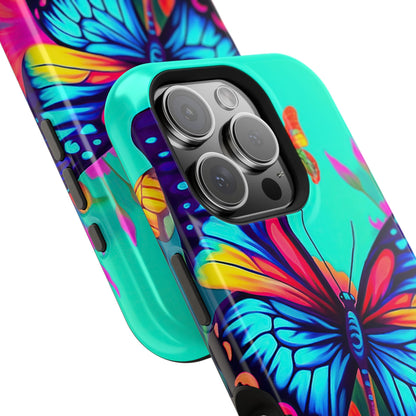 Vivid Butterfly & Floral Burst - MagSafe iPhone Case