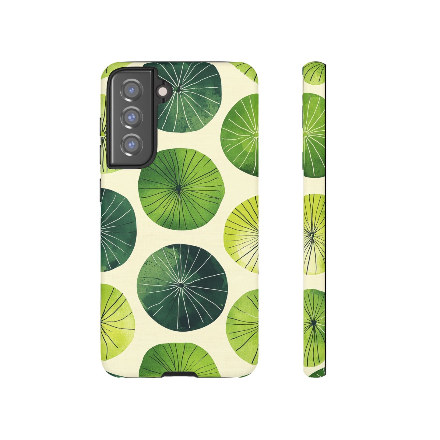 Watercolor Lily Pads Samsung Galaxy Case – Shockproof, Matte Finish, Dual-Layer Protection