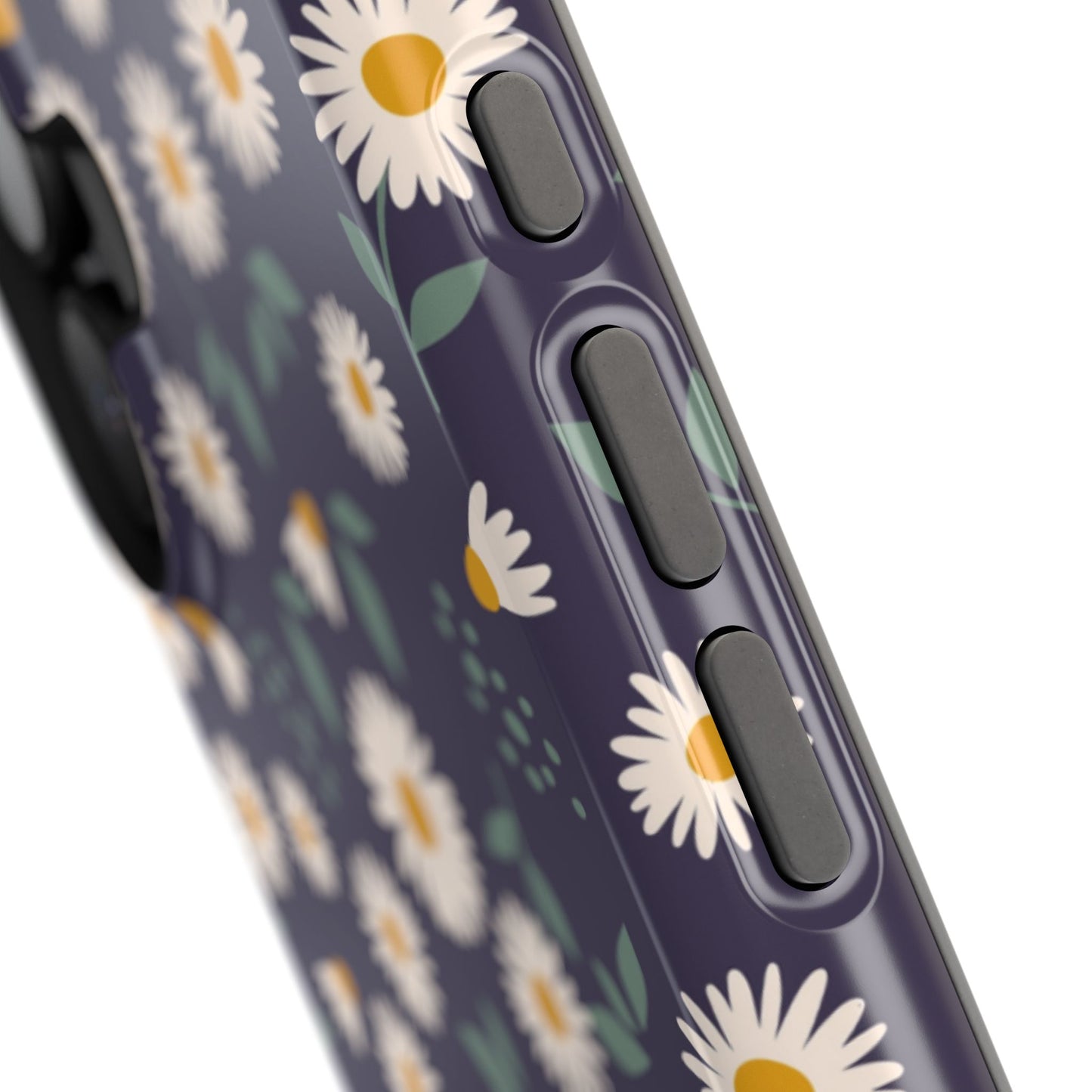 Midnight Daisy MagSafe iPhone Case – Dark Navy Floral Design, Slim and Protective