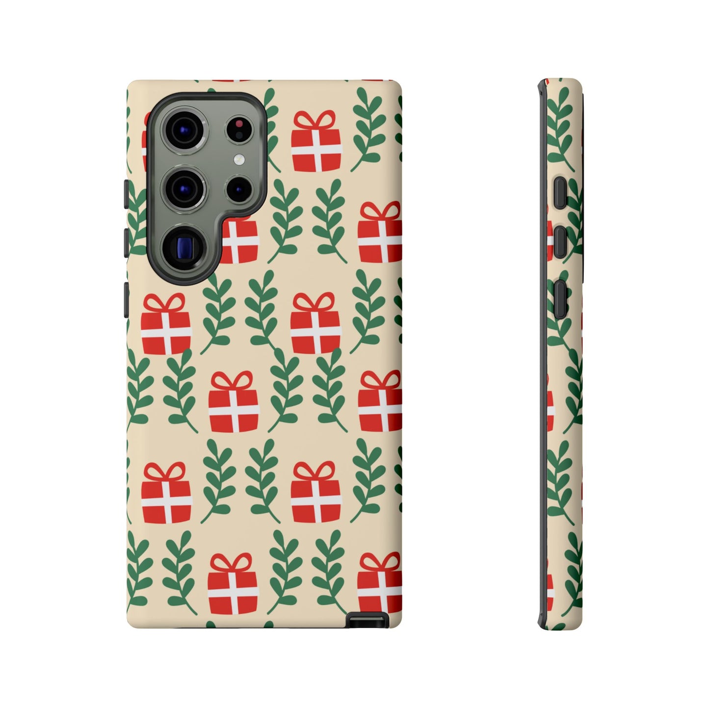 Samsung Galaxy Case: Holiday Cheer – Red Gifts & Green Leaves