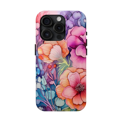 Bright Watercolor Floral Splash iPhone Series Case – Bold Artistic Design