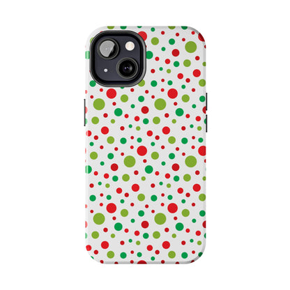 Red & Green Christmas Polka Dots – iPhone Case