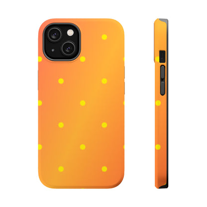 Sunset Gradient Polka Dots MagSafe iPhone Case – Shockproof, Matte Finish, Dual-Layer Protection