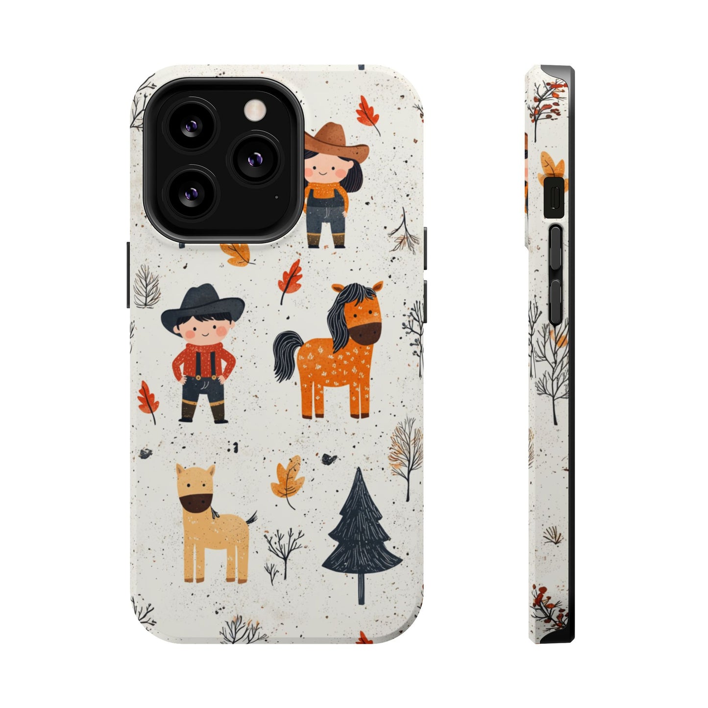 Cowboy Adventures Tough MagSafe iPhone Case – Cute Western Theme, Dual-Layer Protection