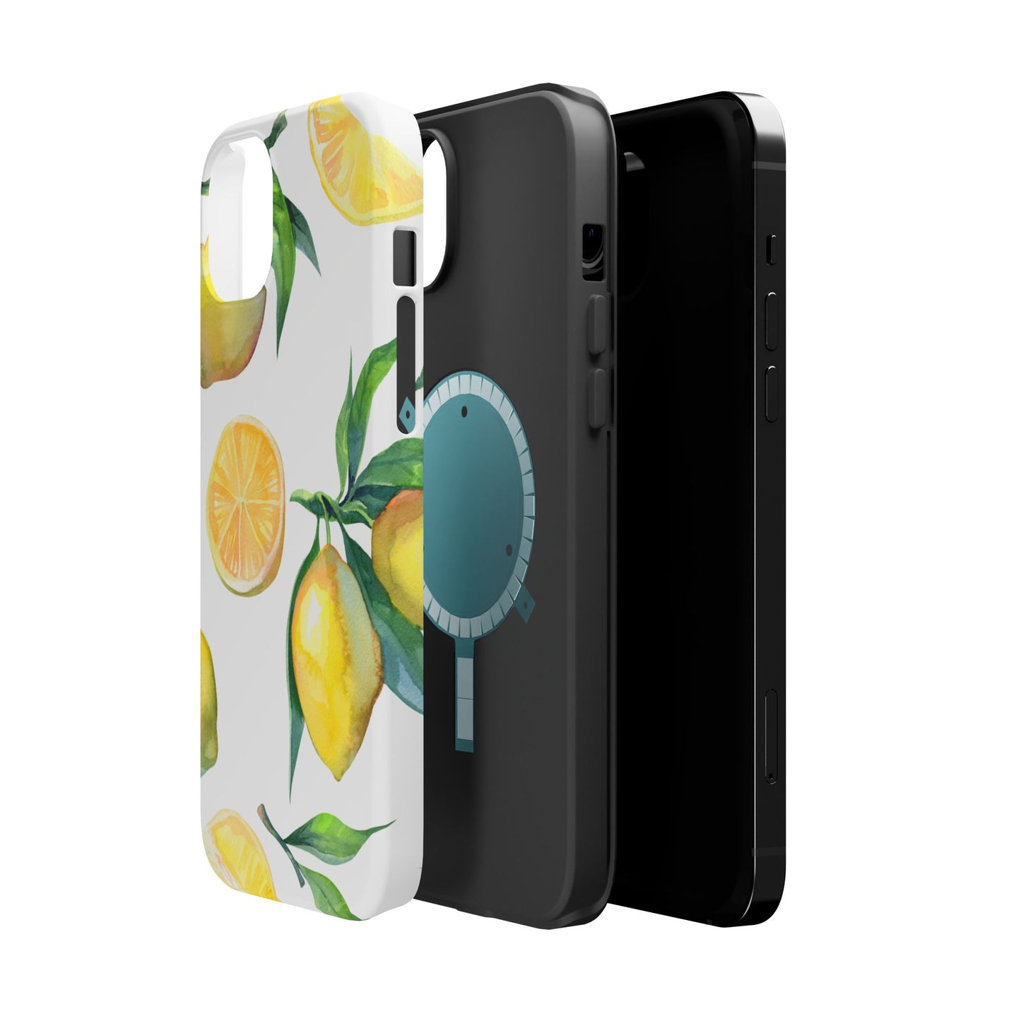 Lemon Grove Watercolor Tough MagSafe iPhone Case – Fresh Citrus Design, Dual-Layer Protection