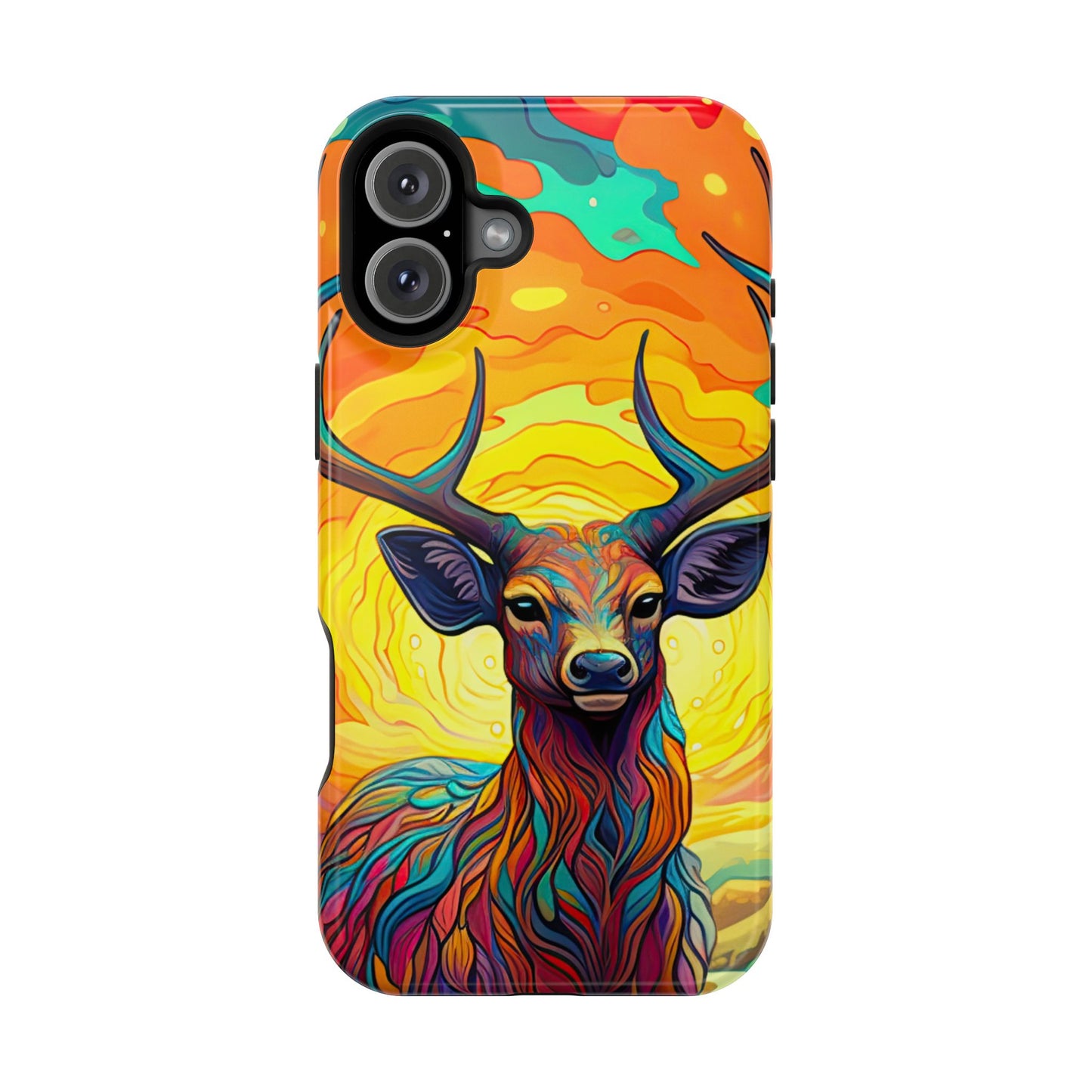 Vibrant Stag in Bloom – MagSafe iPhone Case