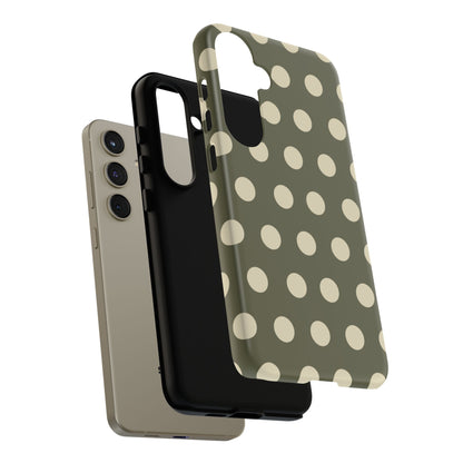 Vintage Green & Cream Polka Dots – Samsung Galaxy Case