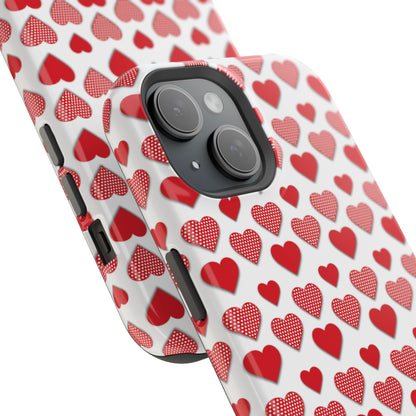 Red & Polka Dot Hearts MagSafe Case