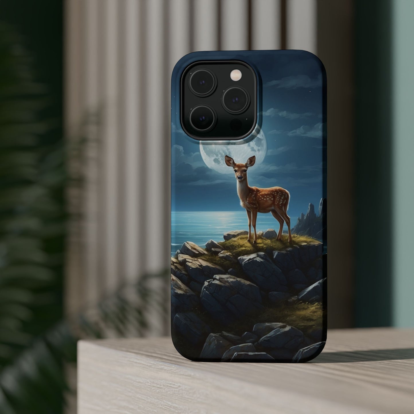 Enchanted Fawn Under the Moonlit Sky MagSafe iPhone Case