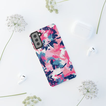 Vibrant Pink & Navy Abstract Splash – Samsung Galaxy Case