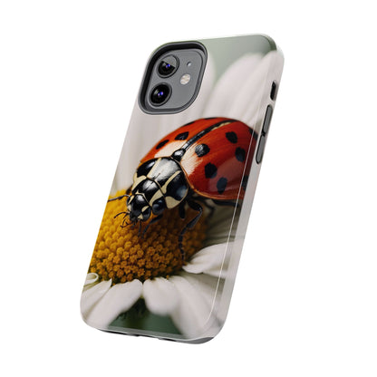 iPhone Case: Ladybug on White Daisy