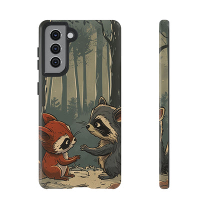 Whimsical Woodland Raccoons Phone Case