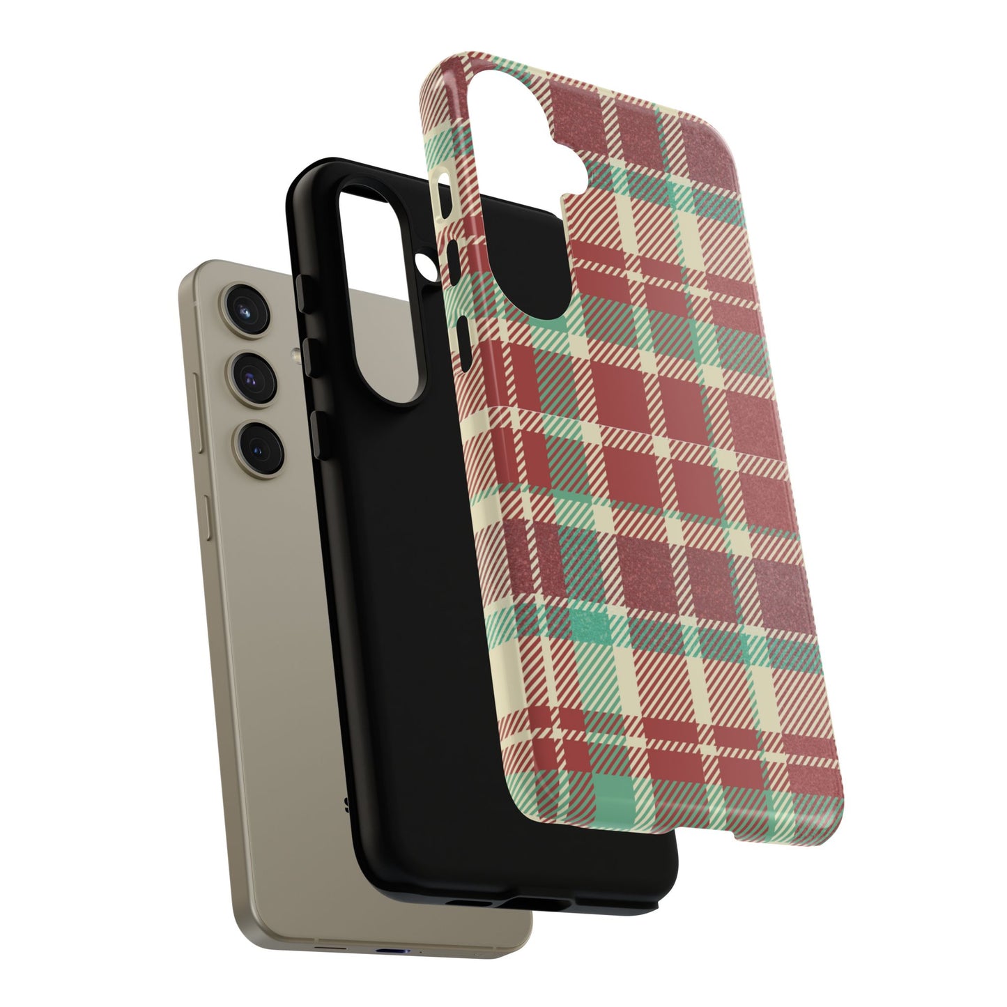 Vintage Plaid in Red & Cream – Samsung Galaxy Case with Timeless Style