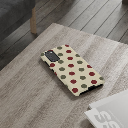 Red & Green Polka Dots on Cream – Samsung Galaxy Case