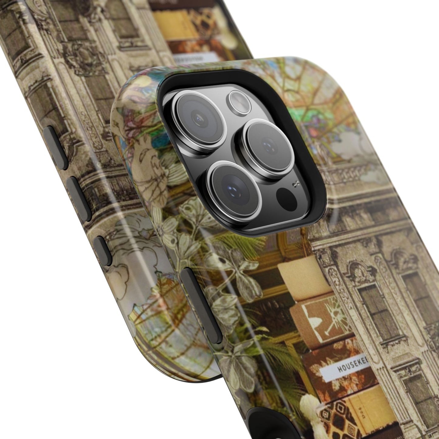 Whimsical Road Trip Collage MagSafe iPhone Case – Dual-Layer Protection with Vintage Art and Adventure Design