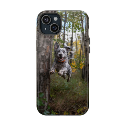 Happy Forest Dog MagSafe iPhone Case – Nature-Inspired Protective Cover