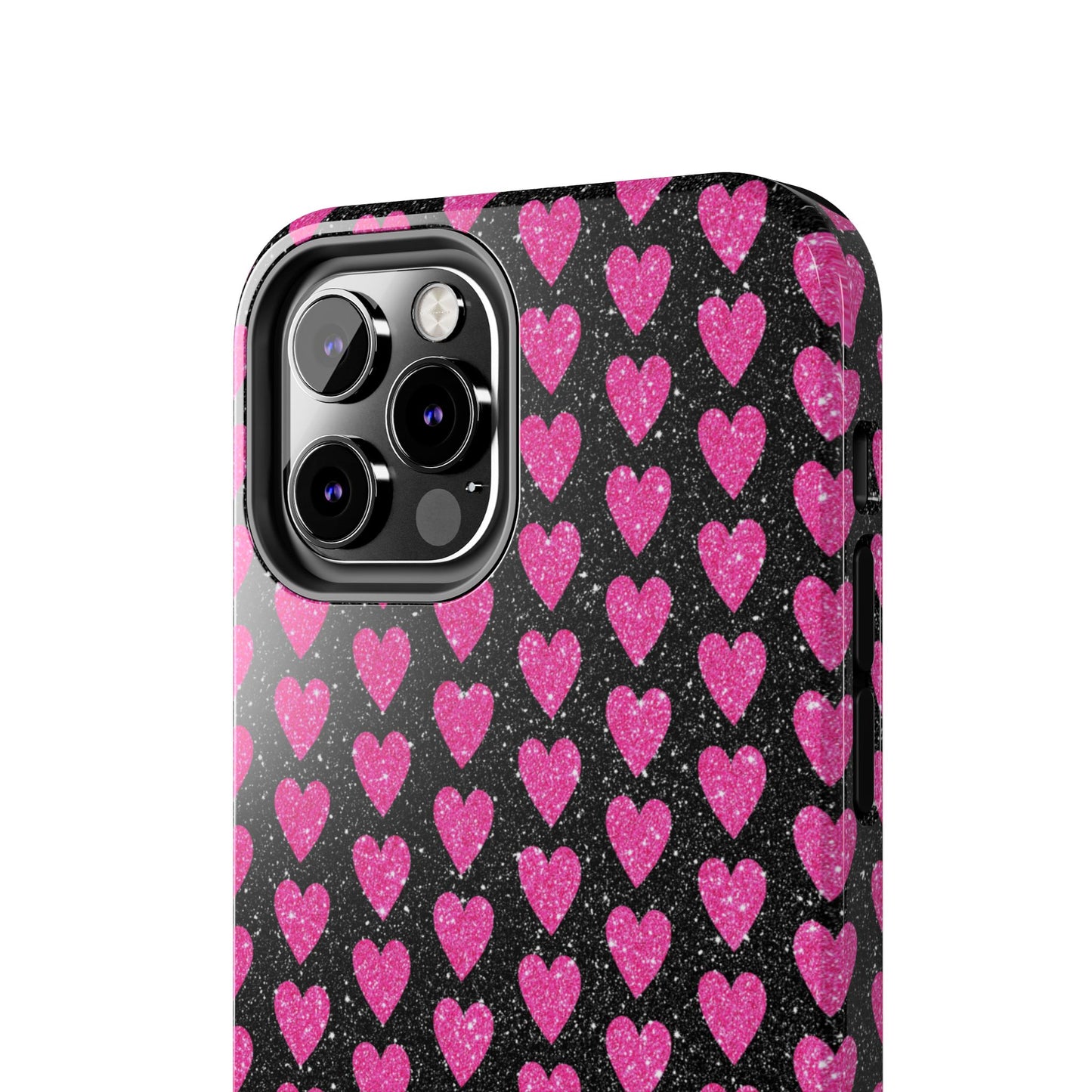 Glitter Pink Hearts iPhone Case