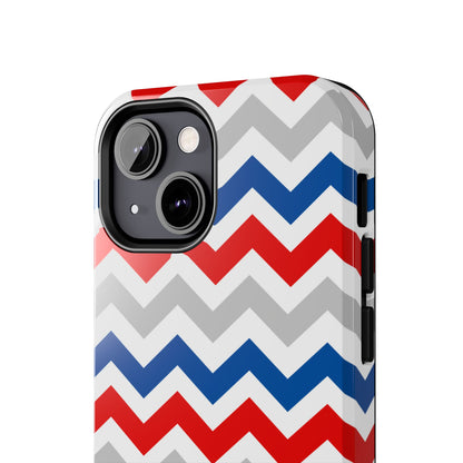 Patriotic Red, White & Blue Chevron – Geometric iPhone Case