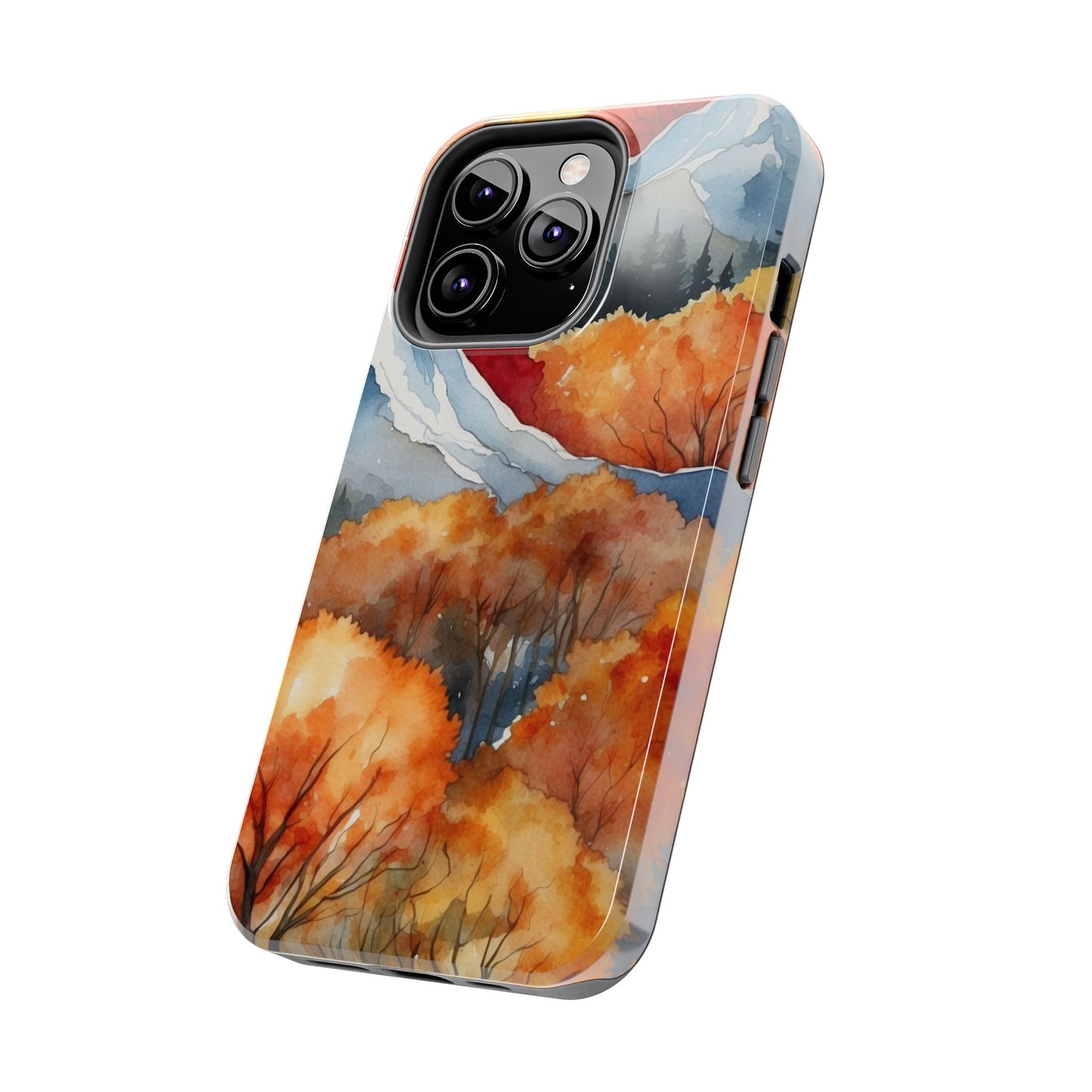 Autumn Mountain Forest Watercolor - iPhone Case