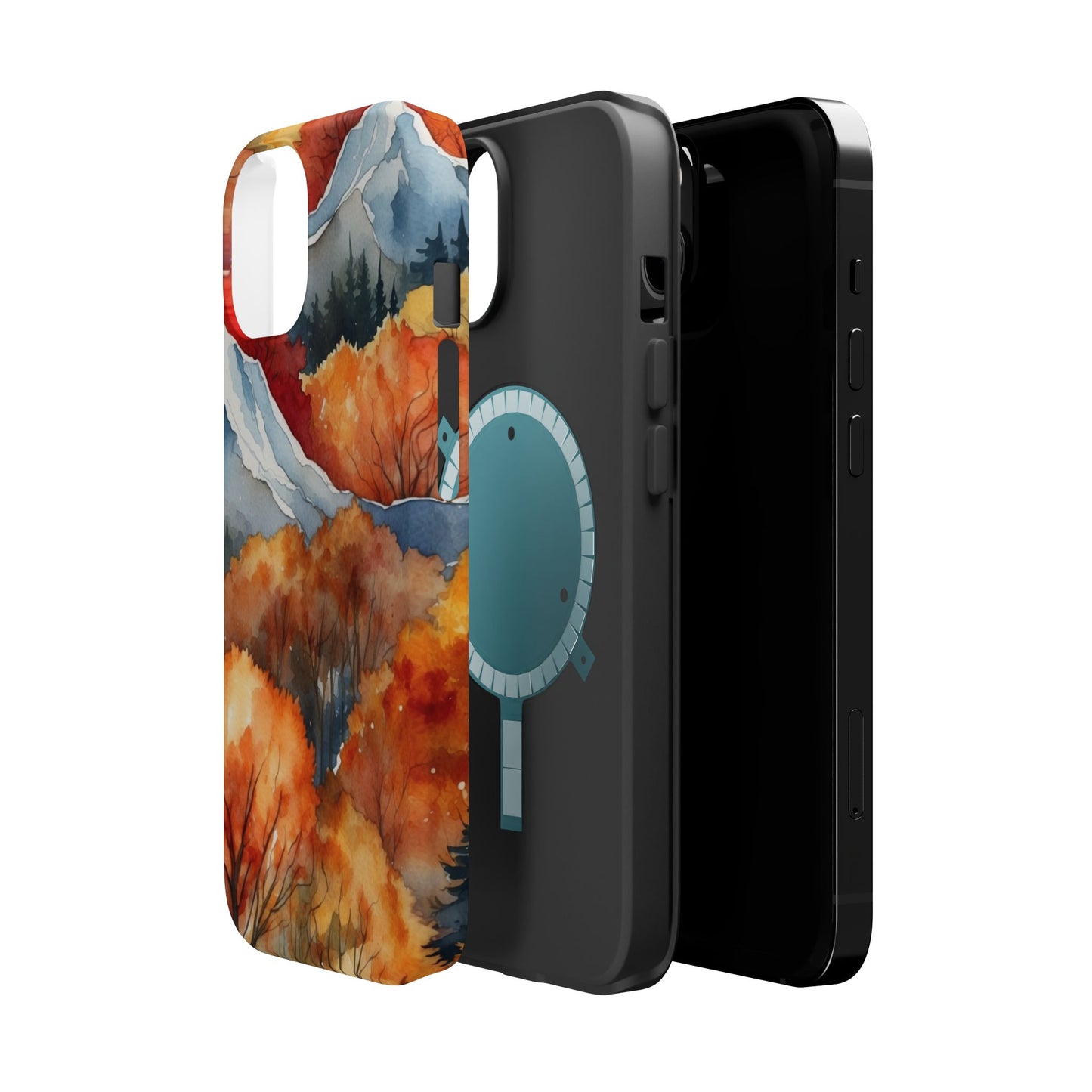 Autumn Mountain Forest Watercolor - MagSafe iPhone Case