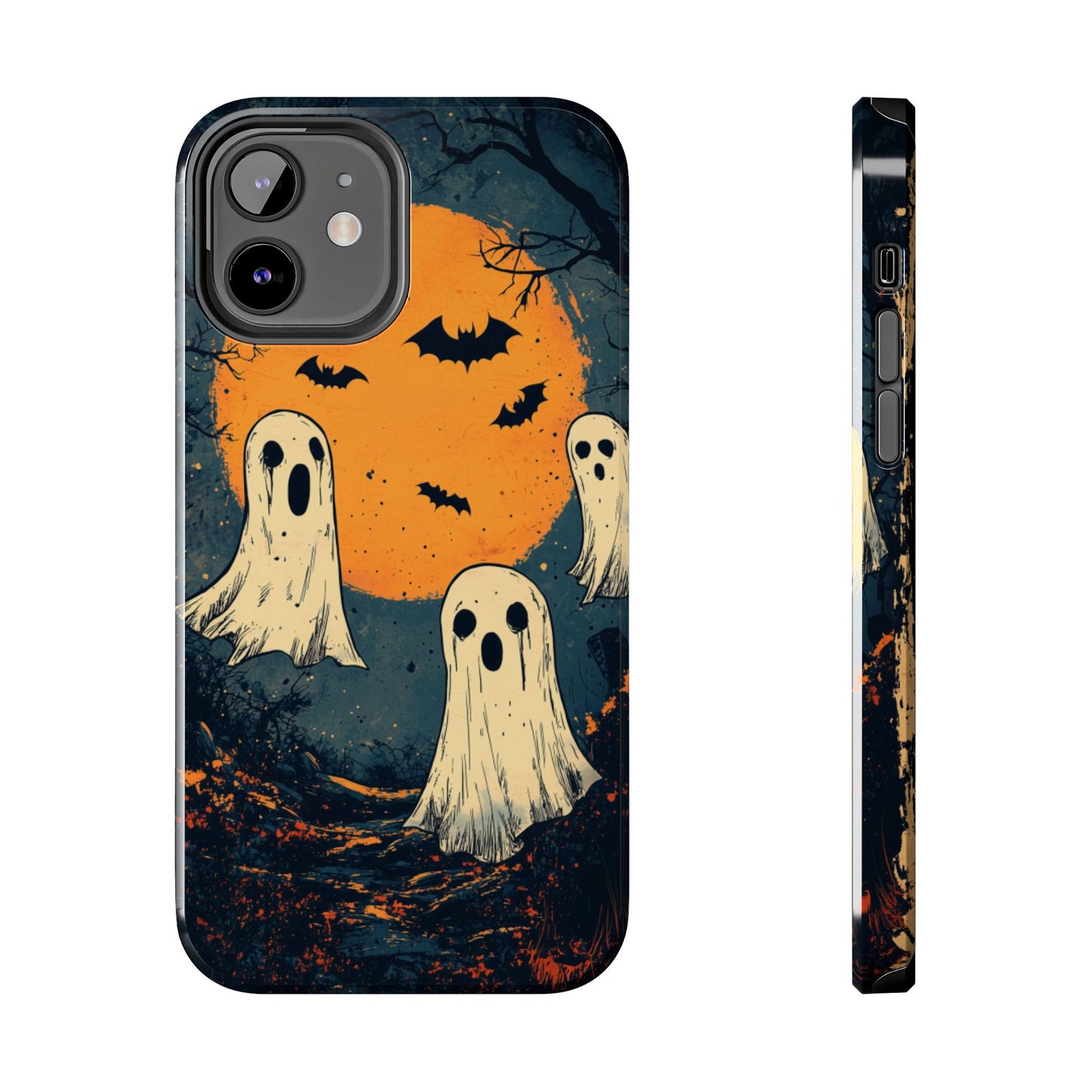 Haunted Ghosts & Full Moon iPhone Case – Spooky Halloween Design