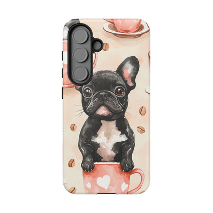French Bulldog in Coffee Cup  Samsung Galaxy  Case – Cute Dog Art, Shockproof & Slim Design
