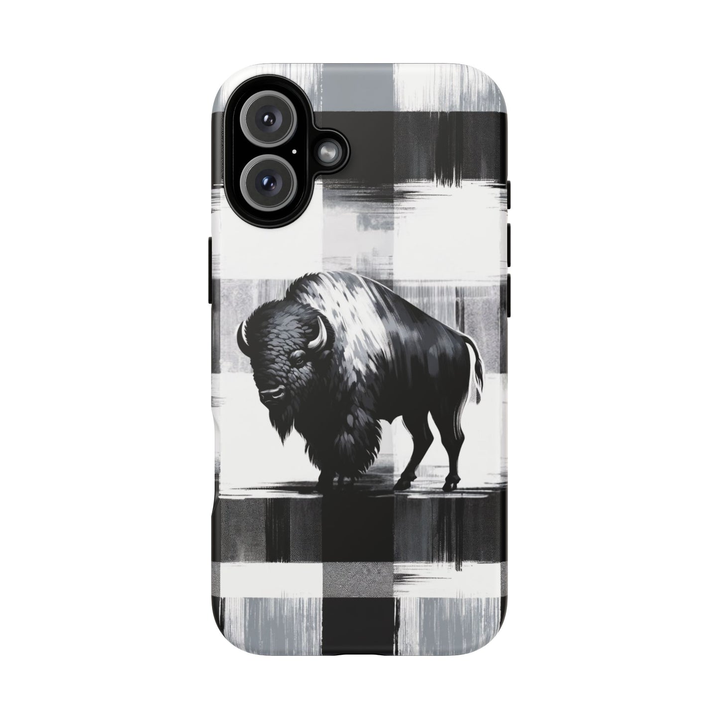 Black White Buffalo Plaid Phone Case!