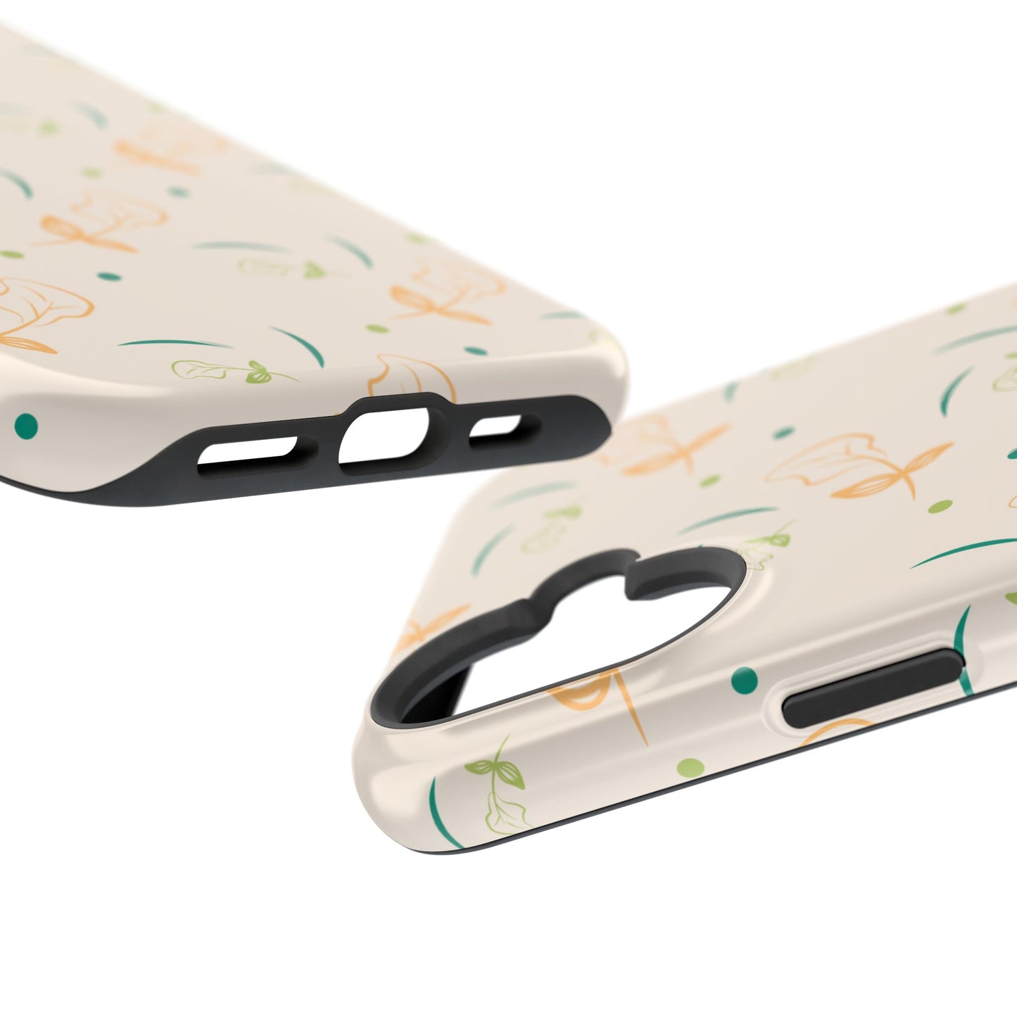 Soft Pastel Abstract Floral Tough MagSafe iPhone Case – Playful Minimalist Design with Dual-Layer Protection