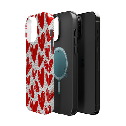 MagSafe Case: Whimsical Heart Doodle