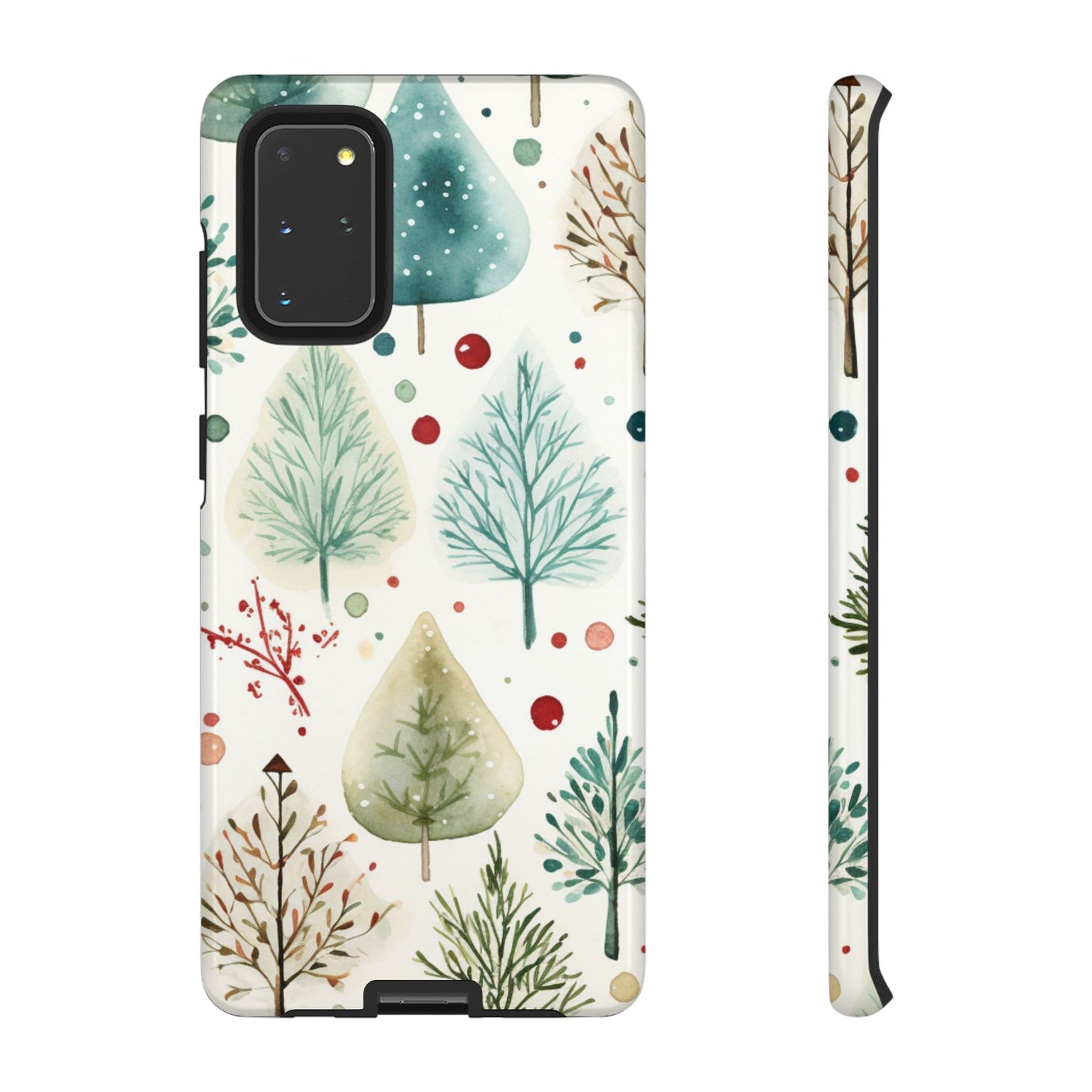 Watercolor Winter Trees Samsung Galaxy Case – Nature-Inspired, Holiday Theme Protective Cover