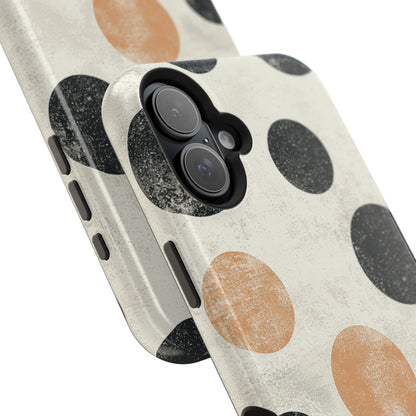 Vintage Polka Dot MagSafe iPhone Case - Retro Abstract Protective Cover