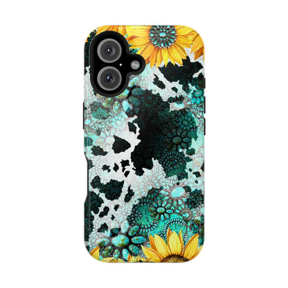 Boho Turquoise Sunflower Lace - MagSafe iPhone Series Case