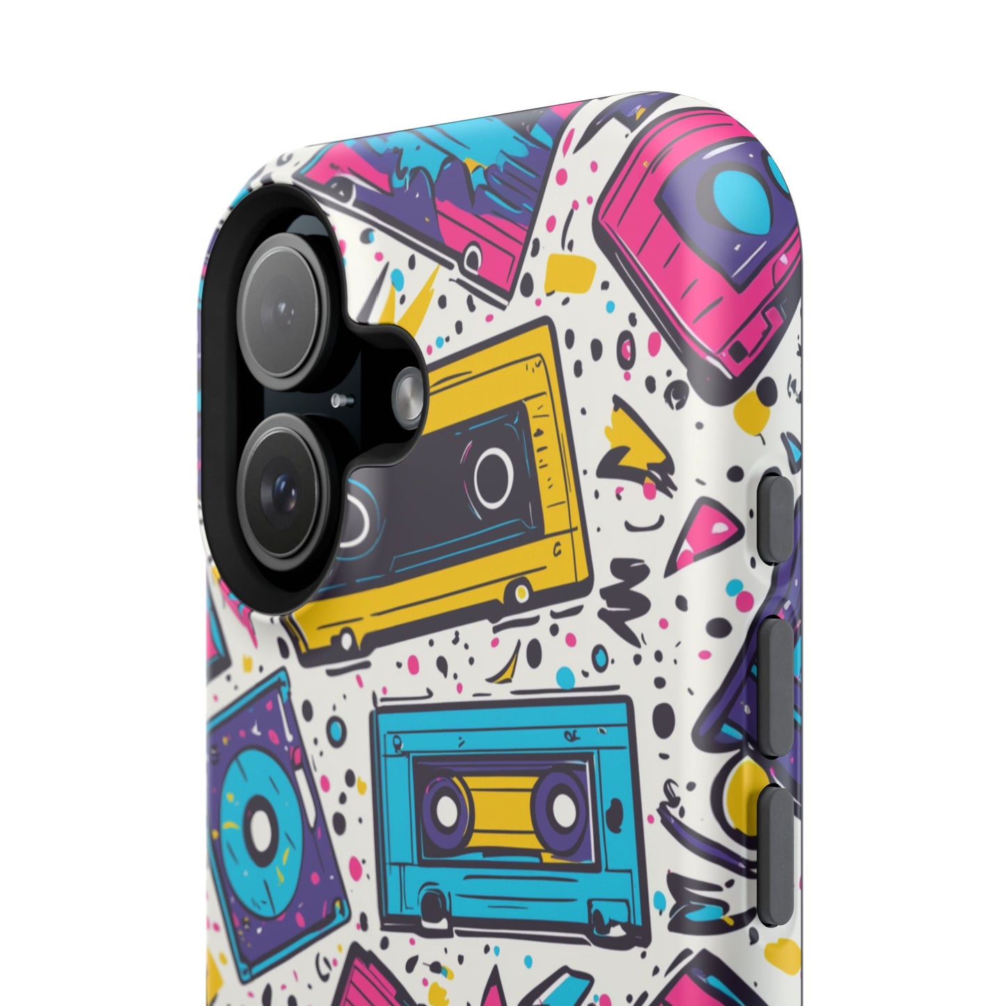 Retro Cassette Vibes Tough MagSafe iPhone Case – Bold 80s Tape Design, Shockproof Protection