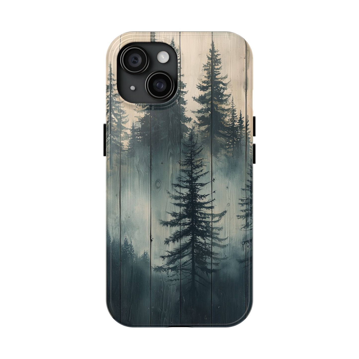 Misty Pine Forest Iphone Case - Nature-Inspired Wood Design Protective Cover