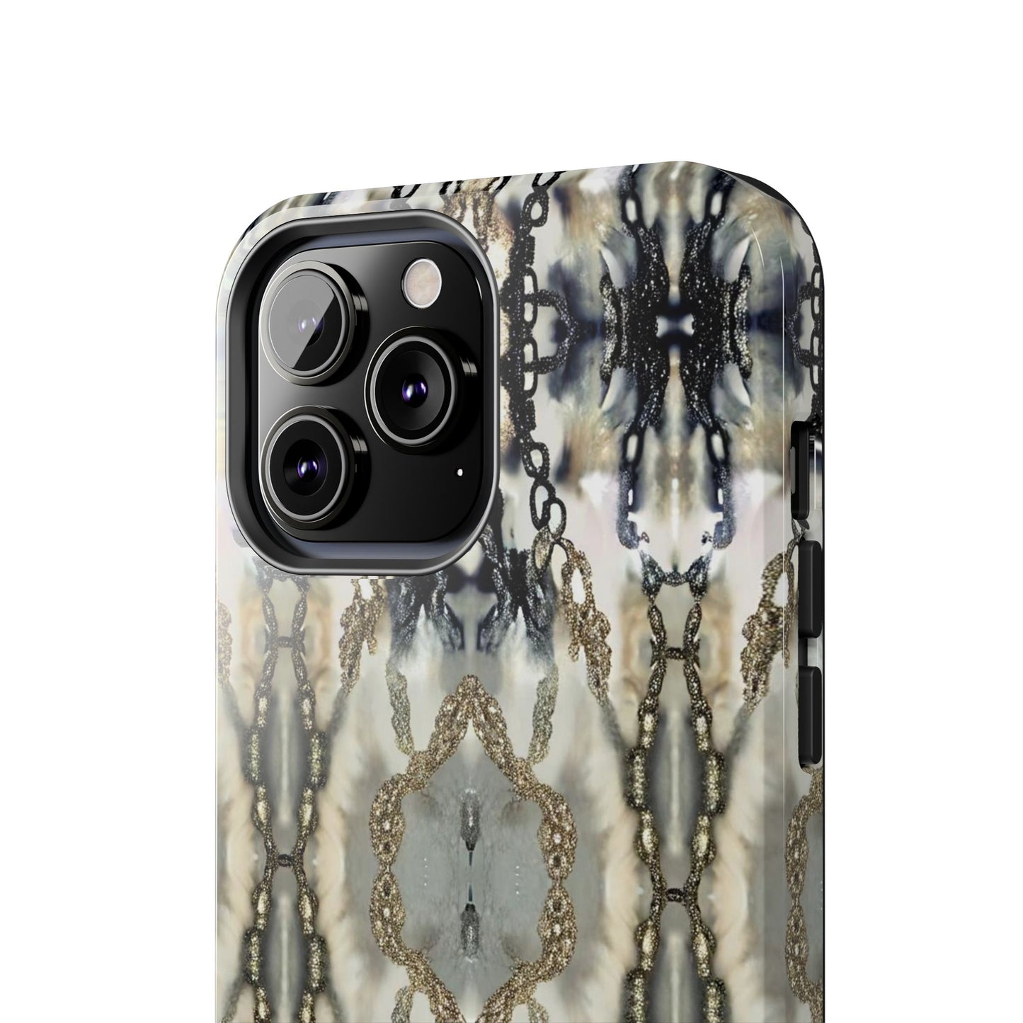 Abstract Marble - Metal Chain Pattern iPhone Case - Chic Protective Cover