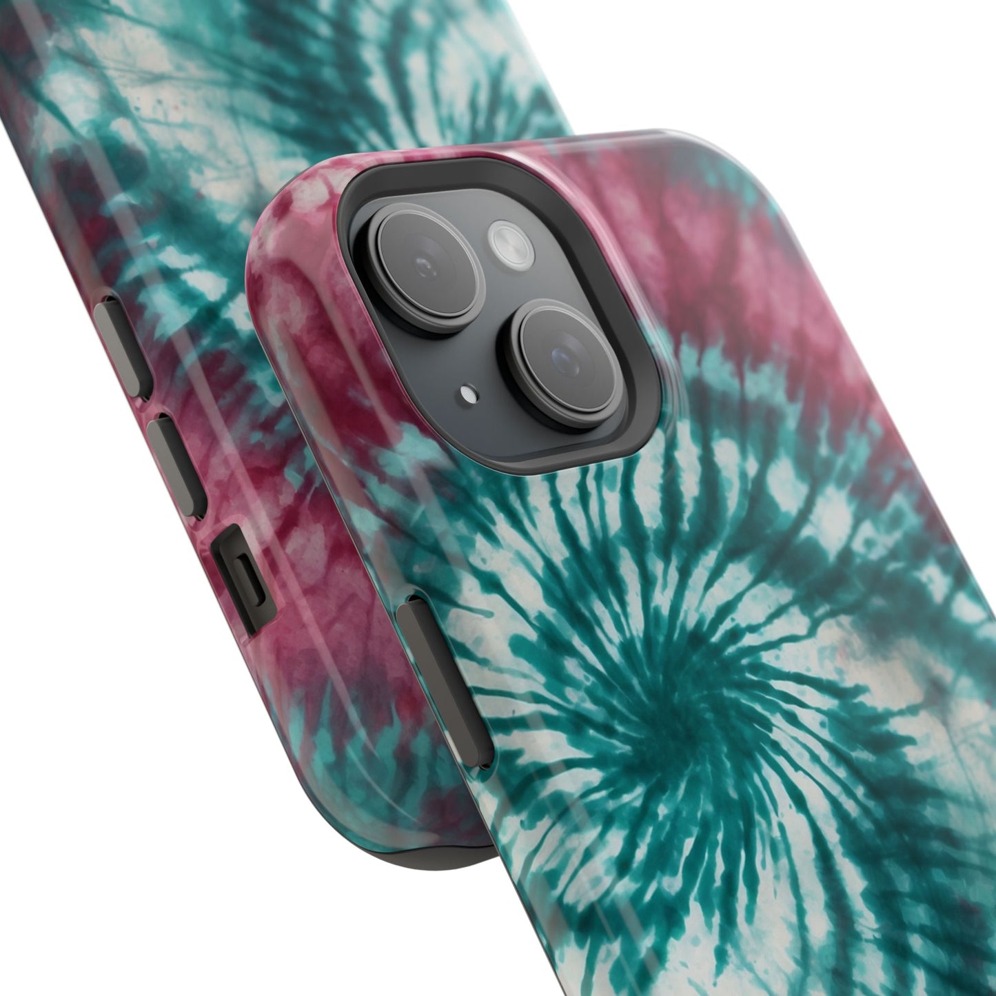 Teal and Pink Tie-Dye MagSafe Case – Stylish and Functional