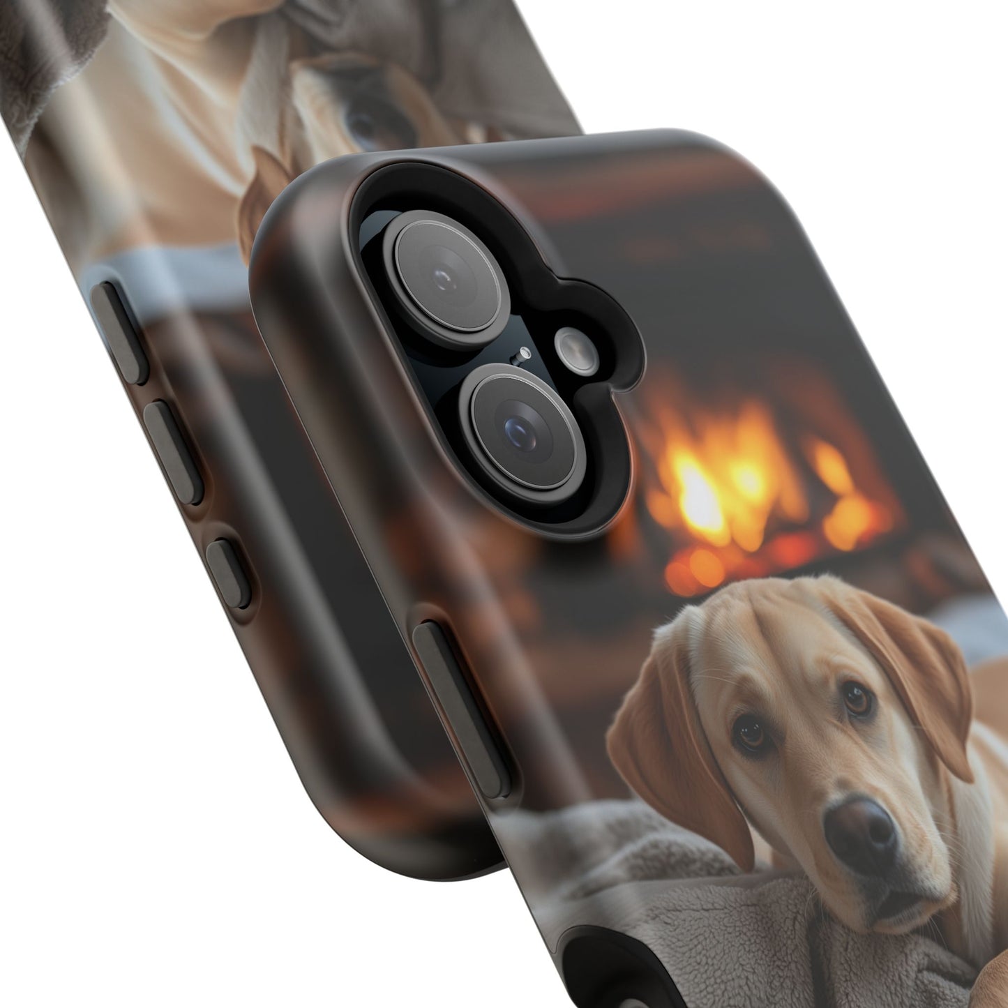 Cozy Golden Retriever by the Fireplace - MagSafe Case