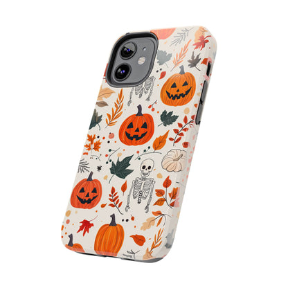 Halloween Pumpkin & Skeleton iPhone Case – Spooky Autumn Design