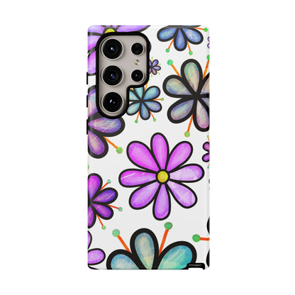 Whimsical Lavender Floral Samsung Galaxy Case – Ultra-Slim, High-Gloss Finish