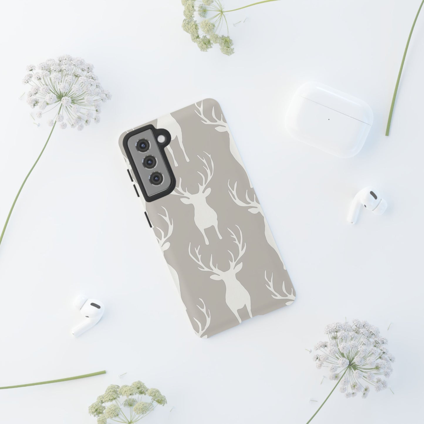 Minimalist Deer Silhouette Pattern – Samsung Galaxy Series Case
