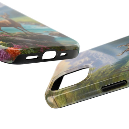 Alpine Serenity – Stag in Mountain Bliss iPhone Cases